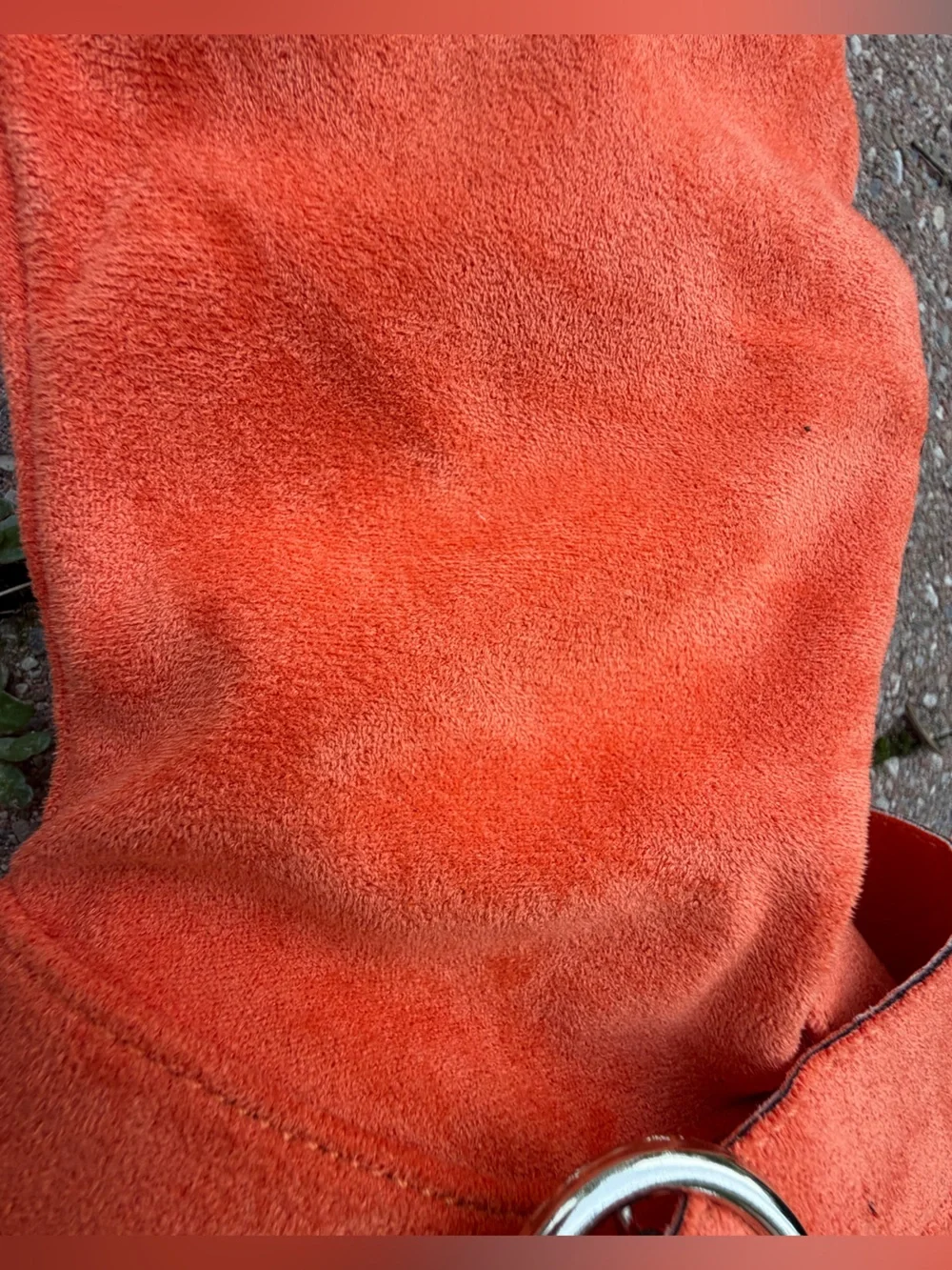 Women's Orange Suede Mid-Calf Buckle Boots Size 37 EU 6.5 American Unworn
